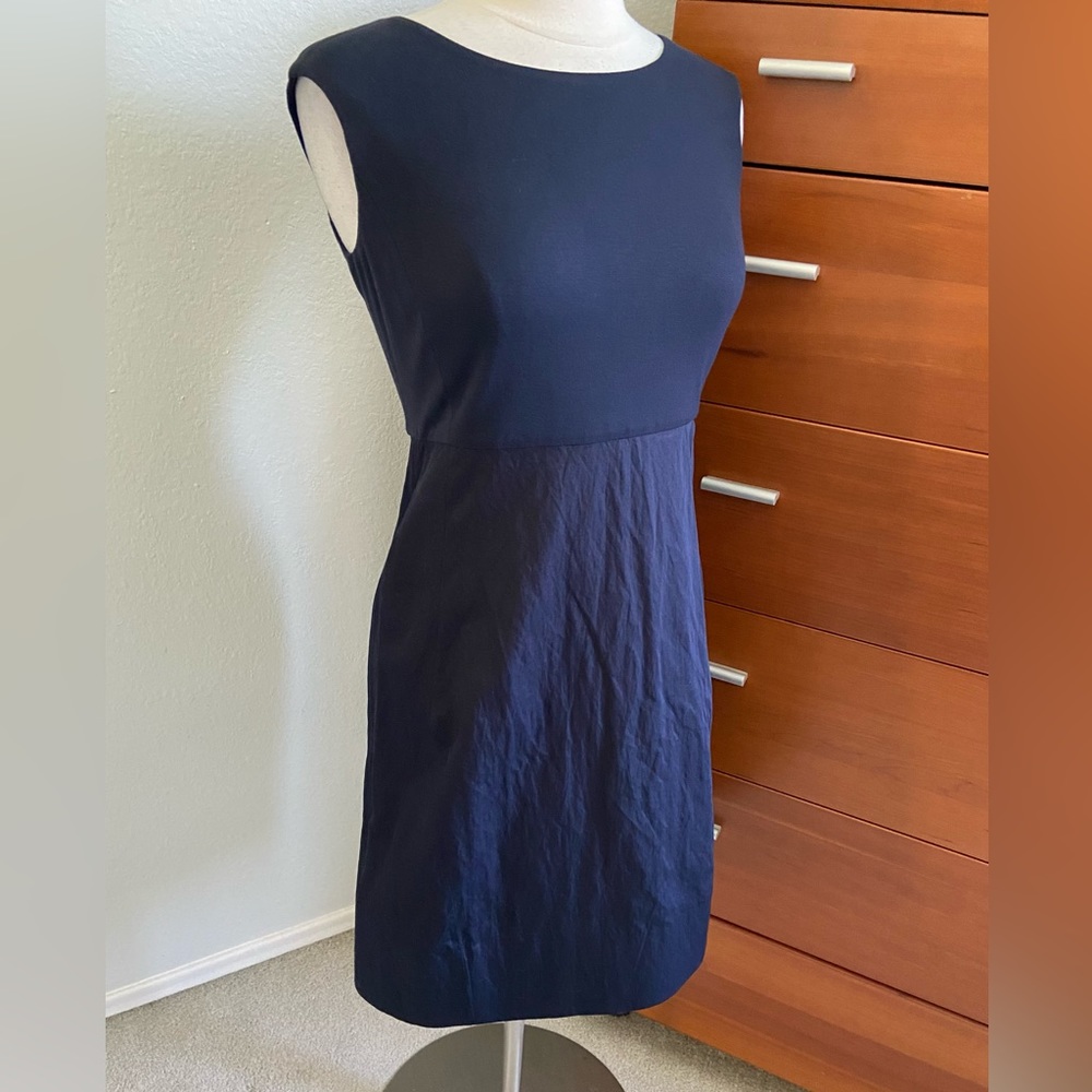 NWT Lafayette 148 Black Dress Size Small Mixed Fabric MSRP $498